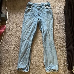 Abercrombie 90s Straight Leg Jeans - Light Wash Curve Line